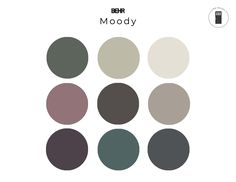 the color scheme for mood, including dark and light colors with white text that reads mood