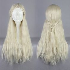 Synthetic Fiber, About 60cm Hiar Stail, Targaryen Wig, Daenerys Targaryen Wig, Daenerys Targaryen Hair, Khaleesi Cosplay, Daenerys Hair, Daenerys Targaryen Costume, Targaryen Cosplay, Daenerys Targaryen Cosplay