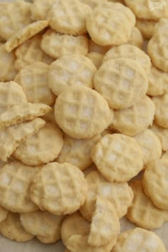 a pile of cookies sitting on top of a table