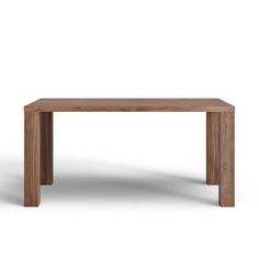 a wooden table on a white background with no one around it or the table top