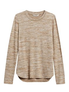 Saw this on Banana Republic: Linen Long Sleeve Top, Beige T Shirts, Winter Shirts, Yellow Shirts, Casual Stripes, Winter Clothes, Cozy Knits, Womens Fall, Long Sleeve Casual