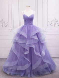 Purple Prom Dresses, Light Purple Prom Dresses, Sweet 16 Dresses Blue, Purple Sweet 16, Purple Ball Gown, Tulle Long Prom Dress, Sweet 16 Dress, Purple Prom, Bike Stickers