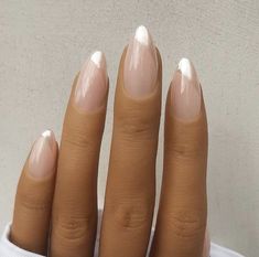 Glazed Doughnut French Tip Nails, Maid Of Honour Nails, Ibiza Nails Summer 2023, Hen Do Nails, Wedding Nail Designs, Milky Nails, Romantic Nails, Ombre Nails Glitter, Pointed Nails