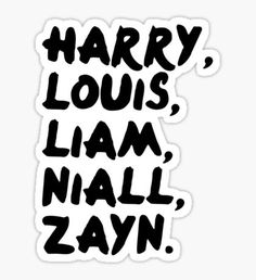 harry, louis, llam, nall, zayn sticker on a white background