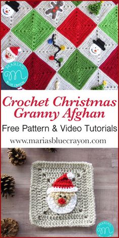 the crochet christmas granny afghan pattern is shown