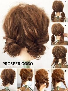 Curl Hairstyle, Long Hairstyle, Bun Tutorial, Trendy Hairstyle, Easy Hairstyle, Peinados Fáciles Para Cabello Corto, Cute Hairstyles For Short Hair, Hair Images