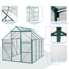 an image of a green house with instructions on how to build it