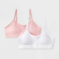 Add comfort to your child's wardrobe with the Girls' 2-Pack 'Floral' Seamless Ruched Bra from art class™ in white. Designed for ease and style, these bras feature a cute floral pattern and ruched detailing. The set of 2 bras feature adjustable straps, pullover style and lightly lined cups for seamless wear under any outfit. Made from soft and stretchy fabric, the girls' 'floral' seamless ruched bra from art class™ offers a cozy fit throughout the day. art class™: One-of-a-kind looks for the one Bra Art, Dream Christmas, Cozy Fits, Fabric Tape, Art Class, Stretchy Fabric, Body Measurements, Girls Shopping, Bra Sizes