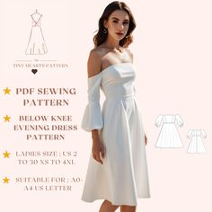 Below Knee Evening Dress Pattern,Midi Dress Sewing Pattern,Party Dress Pattern,Women PDF Dress Sewing Pattern A0 A4 US Letter-US 2 to 30 | XS-4XL Below Knee Evening Dress Sewing Pattern, available as an instant download (pdf) sewing pattern bundle with a range of size options, including plus sizes. ✅US Sizes: 2, 4, 6, 8, 10, 12, 14, 16, 18, 20, 22, 24, 26, 28, 30 ✅Standard Sizes: XS, S, M, L, XL, 2XL, 3XL, 4XL ✅These patterns are suitable for A4, A0, and US Letter size papers. ✅If requested, it will be sent by message in dxf format. ✅This is a digital product. You will receive zip files containing the patterns and sewing instructions. ✅Due to the nature of digital downloads, no refund, return, or exchange of the files is possible.If you have any problems during the process, feel free to co Midi Dress Sewing Pattern, Midi Dress Sewing, Dress Pattern Women, Party Dress Pattern, Evening Dress Pattern, Evening Dress Sewing Patterns, Party Dress Patterns, Evening Dress Patterns, Patterned Midi Dress