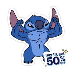 a sticker that says buy 10 % off with an image of stitch stitch stitch stitch stitch