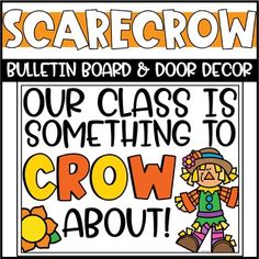 a poster with the words scarecrow and an image of a cartoon character on it