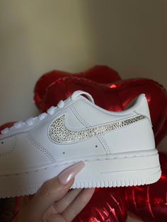 Nike Air Force 1 all white low with Swarovski crystals, crystallized swooshes. Every crystal is hand placed by me. Top quality. I use smaller crystals (so more quantity) for the best shine and better looking. Made to order Available in Men's sizes as well. Sizes shown in women's sizes. Also you can let me know what size you need or what colors of crystals you would like to choose in personalization section or in messages. White Rhinestones Custom Sneakers For Streetwear, White Rhinestone Custom Sneakers For Streetwear, White Custom Rhinestone Sneakers For Streetwear, White Custom Sneakers With Rhinestones For Streetwear, White Low-top Sneakers With Bling, Low-top White Sneakers With Bling, White Iced Out Sneakers For Streetwear, White Embellished Sneakers For Streetwear, White Custom Sneakers With Bling, Round Toe