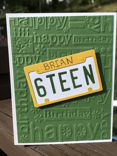 a close up of a greeting card with the word's name on it