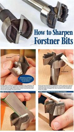 the instructions for how to sharpen a foxner bits are shown in this book