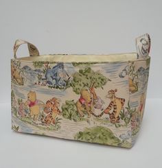 winnie the pooh fabric storage bin with handles and handles, featuring tiggers