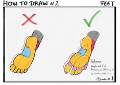 how to draw cartoon feet step by step instructions for children and beginners with pictures