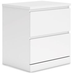 a white filing cabinet with two drawers