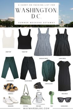 How to pack for DC in the summer - don't underestimate how hot this city can get! #dc #packinglist #travelpackinglist #washingtondc