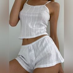 Cool Pajamas, Suspender Shorts, Polyester Top, Two Piece Set, Shorts Set, American Style, Short Sets, Square Neck, Outfit Sets