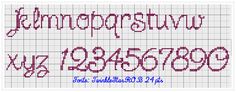 a cross stitch pattern with the letters and numbers