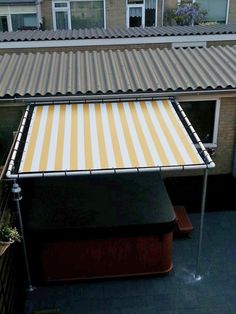 an awning on the roof of a building