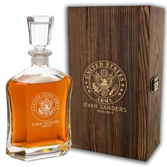 PRICES MAY VARY. [CUSTOM ENGRAVING]: Personalize the decanter and optional wooden box with names, ranks, and service dates [IDEAL FOR ALL MILITARY BRANCHES]: Celebrate active duty or retired personnel from Army, Navy, Air Force, and Coast Guard [QUALITY CRAFTSMANSHIP]: Elegant glass decanter with airtight stopper for preserving beverage freshness [UNIQUE GIFT IDEA]: Perfect for retirements, promotions, holidays, or special occasions [OPTIONAL WOODEN BOX]: Enhance the presentation with an engrave Navy Retirement Gifts, Personalized Decanter, Military Retirement Gift, Liquor Gifts, Engraved Wooden Boxes, Military Retirement, Military Branches, Navy Air Force, Liquor Decanter