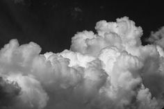 black and white photograph of clouds in the sky