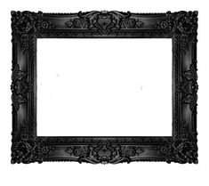 an ornate black frame on a white background