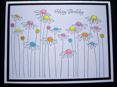 a birthday card with daisies and the words happy birthday