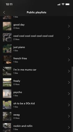 an iphone screen with the words public playlist on it