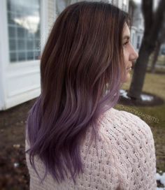 Brown To Ash Purple Ombre Ash Purple Hair, Ombre Hair Color Ideas, Dyed Hair Pastel, Dyed Hair Purple, Hair Dye Ideas, Hair Color Purple