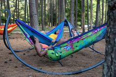 Eagles Nest Outfitters, Inc. Hammock Stands ENOpod® Hammock Stand Hammock Ideas Backyard, Recycled Trampoline, Yard Upgrades, Outdoor Gift Ideas, Diy Garden Decoration, Bed Swings, Box Park, Eno Hammock, Backyard Hammock