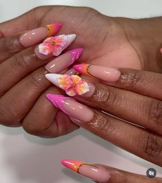 Peach Nail Design Ideas, Peach Nail Ideas, Shell Nails, Luv Nails, Stilleto Nails Designs, Teal Nails, Peach Nails, Diy Acrylic Nails