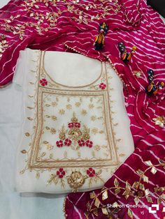 Women's Wear Designer Embroidered Salwar Kameez Dupatta Set , Ethnic Partywear Heavy Handmade Cotton Salwar Kameez Unstitched Dresses Item Details: kurta Fabric: Organza Fabric  Dupatta Fabric: Lite Chiffon Fabric Size  1  -  M(38) 2 - L(40) 3 - XL(42) 4 - XXL(44) Not:- Bottom not available on this.  Note:-  the colors of some picture may slightly vary different monitors. if you have any questions please do not hesitate to contact us!! Work: Handmade Zardogi Work on kurta with Gota work Dupatta Transitional Organza Sets With Gota Work, Traditional Unstitched Salwar Kameez With Gota Work, Traditional Unstitched Chanderi Suit With Gota Work, White Unstitched Suit With Gota Work For Navratri, White Straight Kurta With Gota Work, Unstitched Traditional Churidar With Gota Work, Embroidered Chinon Churidar For Navratri, Traditional Semi-stitched Churidar With Gota Work, Traditional Dola Silk Churidar For Navratri