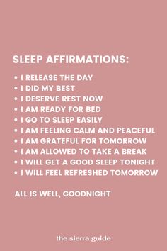 Sleep Affirmations, Mental And Emotional Health, Self Care Activities, New Energy