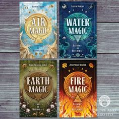 four book covers for the fire magic series