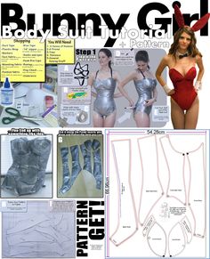 Bunny Suit Tutorial, Cosplay Techniques, Suit Tutorial, Bodysuit Diy, Cosplay Patterns, Sewing Aesthetic, Fashion Design Template, Sewing Templates