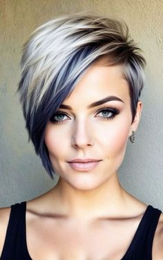 Short Pixie Haircuts Color Ideas, Short Pixie With Long Top, Blonde Pixie With Lowlights, Long On Top Pixie Haircut, Icy Blonde Pixie Hair, Long Tapered Haircut, Black Hairstyles Braids Cornrows, Short Asymetrical Haircuts, Pixie Hairstyles 2024