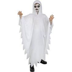 a person in a white ghost costume