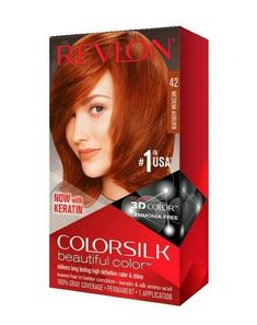 NIB Revlon Colorsilk Beautiful Color 42 Medium Auburn. Best Drugstore Hair Dye, Ammonia Free Hair Color, How To Dye Hair At Home, Revlon Colorsilk, Peeling Facial, Revlon Color, Medium Hair Color, Auburn Brown, 3d Color