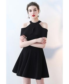 Shop Little Black Aline Short Halter Homecoming Dress online. All instock with free shipping. Pro since 2009. White Homecoming Dress Short, Halter Top Prom Dresses, Halter Homecoming Dress, Top Prom Dresses, Simple Satin, Short Graduation Dresses, White Homecoming Dresses, Two Piece Homecoming Dress, Dress Homecoming