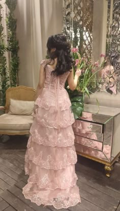 Fitted Sleeveless Dress For Quinceanera, Fitted Sleeveless Gown For Quinceanera, Sleeveless Lace Gown With Ruffles, Bridgerton Prom Dresses, Tiered Dresses For Debutante Ball, Off-shoulder Summer Corset Dress For Prom, Sleeveless Quinceanera Dresses, Pink Tiered Dress For Formal Occasions, Formal Tiered Pink Dress