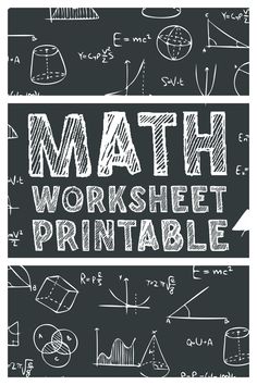 the words math worksheet printable written in chalk on a blackboard background