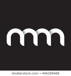 the letter m is made up of three white letters on a black background with an oval shadow