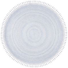 a white circular rug on a white background