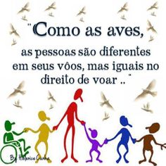 an image of people holding hands with birds in the background and words that read como as aves, as pessosas sao