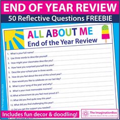 the end of year review book with answers and questions for students to use in their writing