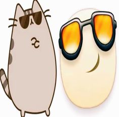 a cartoon cat wearing sunglasses next to an emote