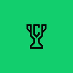 the letter y in black on a green background