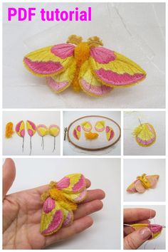 the instructions for how to make a butterfly ornament are shown in this video